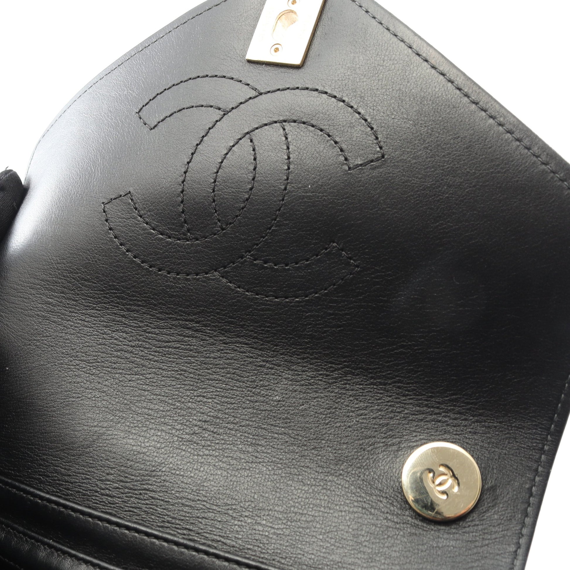 Vステッチ バックパック リュックサック ラムスキン ブラック ゴールド金具 シャネル バッグ CHANEL
