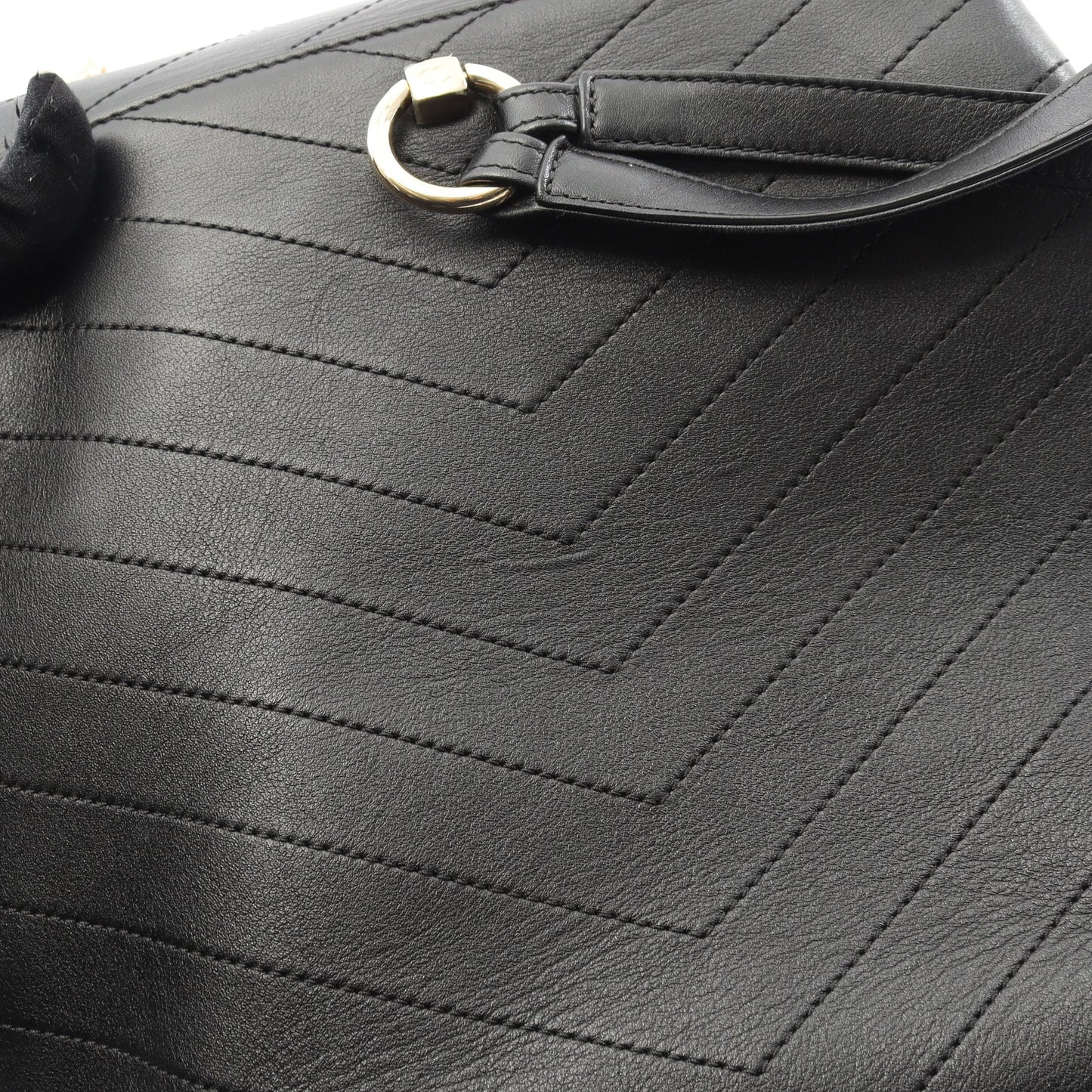 Vステッチ バックパック リュックサック ラムスキン ブラック ゴールド金具 シャネル バッグ CHANEL