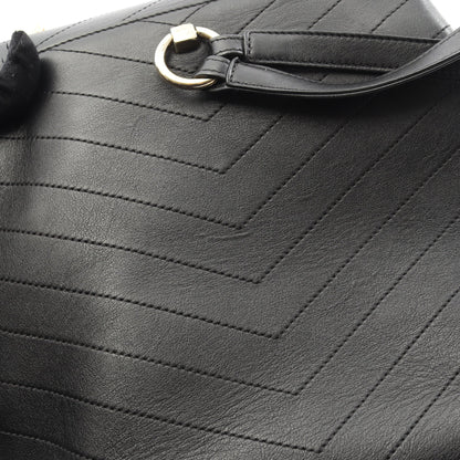 Vステッチ バックパック リュックサック ラムスキン ブラック ゴールド金具 シャネル バッグ CHANEL