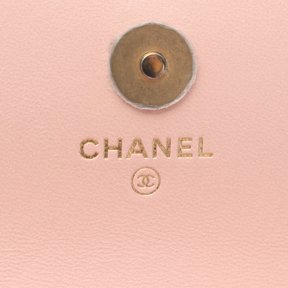 マトラッセ フォンフォルダー チェーンショルダーバッグ ラムスキン ライトピンク ゴールド金具 シャネル バッグ CHANEL
