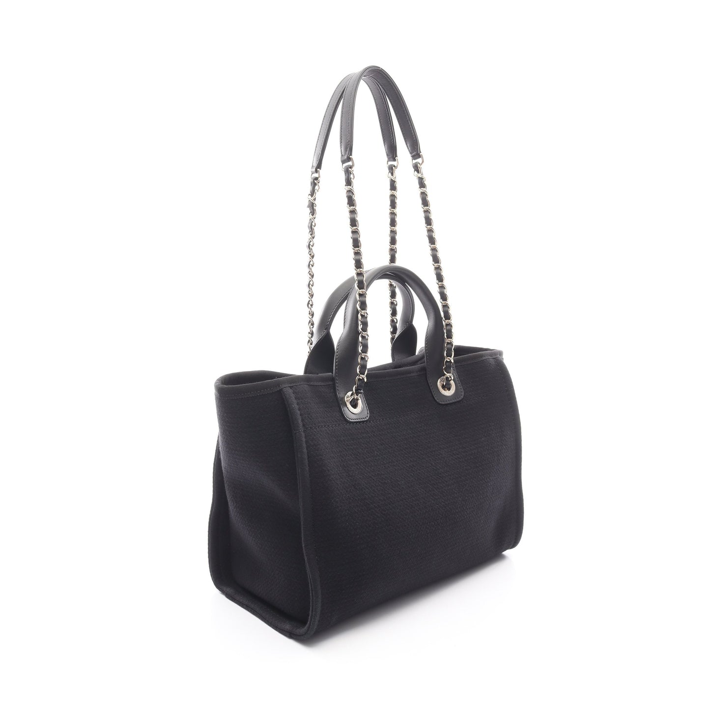 ドーヴィルMM チェーンショルダーバッグ ファブリック レザー ブラック ゴールド金具 2WAY シャネル バッグ CHANEL