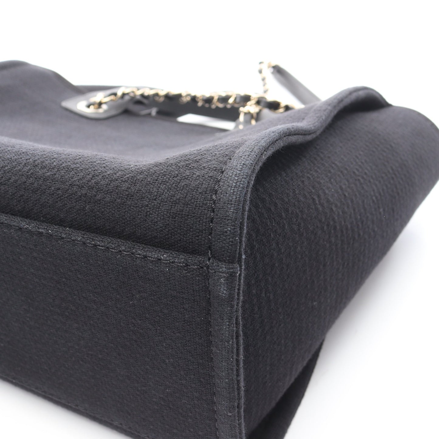 ドーヴィルMM チェーンショルダーバッグ ファブリック レザー ブラック ゴールド金具 2WAY シャネル バッグ CHANEL