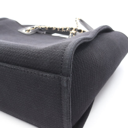ドーヴィルMM チェーンショルダーバッグ ファブリック レザー ブラック ゴールド金具 2WAY シャネル バッグ CHANEL