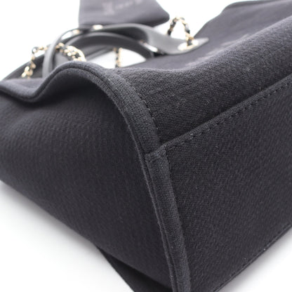 ドーヴィルMM チェーンショルダーバッグ ファブリック レザー ブラック ゴールド金具 2WAY シャネル バッグ CHANEL