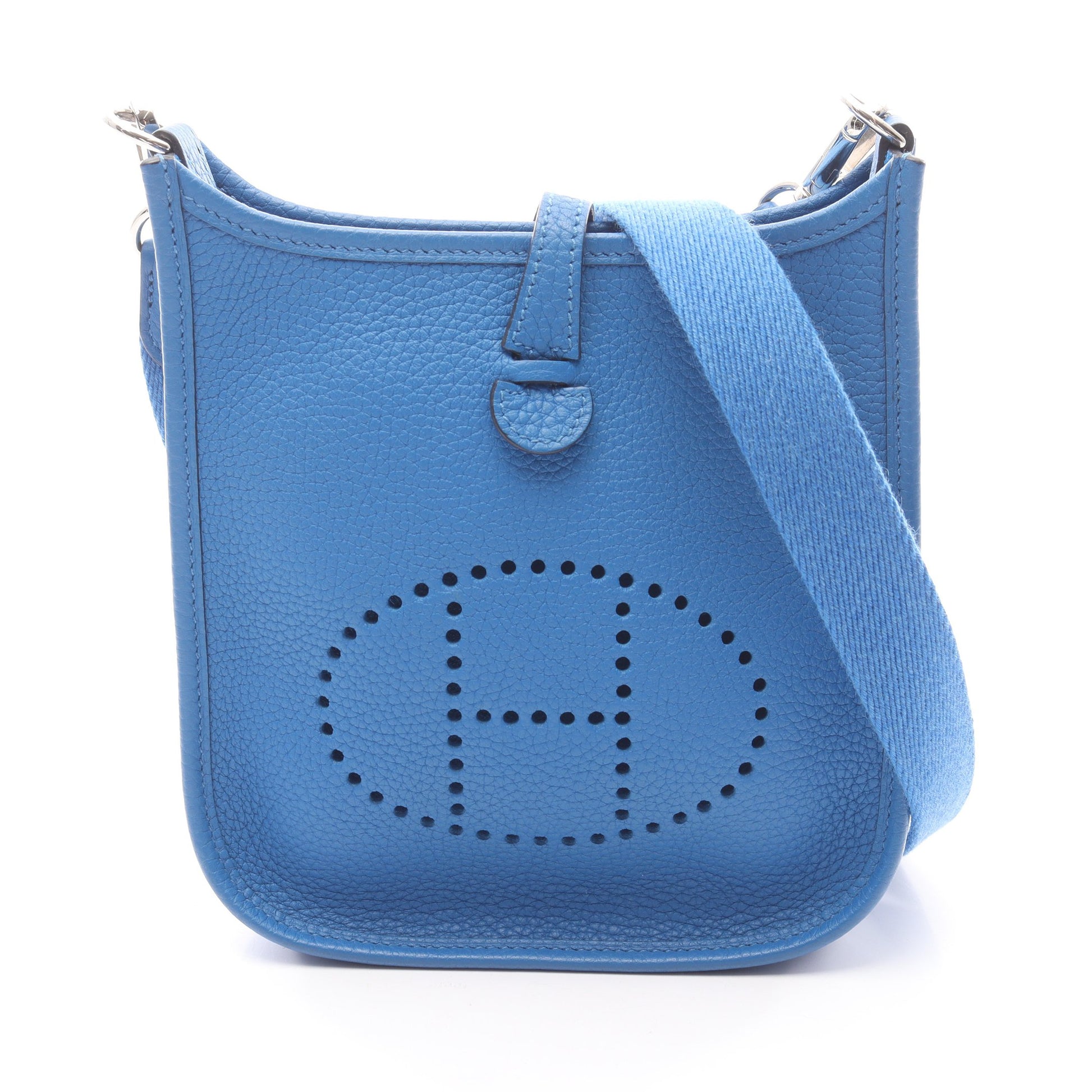 エヴリンアマゾンTPM ブルーフランス ショルダーバッグ トリヨンクレマンス ブルー シルバー金具 U刻印 エルメス バッグ HERMES