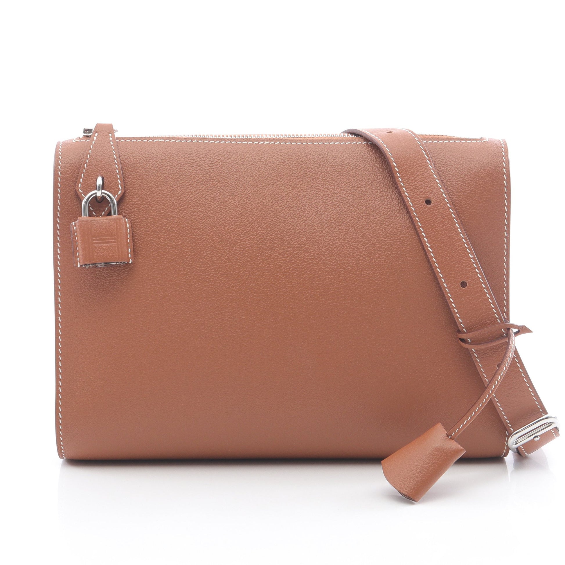ボリトル ゴールド クラッチバッグ エバーカラー ブラウン シルバー金具 2WAY W刻印 エルメス バッグ HERMES