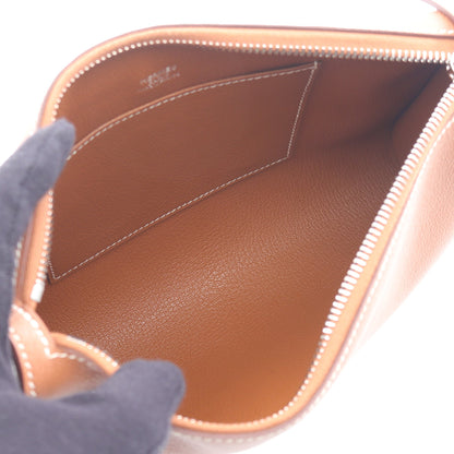 ボリトル ゴールド クラッチバッグ エバーカラー ブラウン シルバー金具 2WAY W刻印 エルメス バッグ HERMES