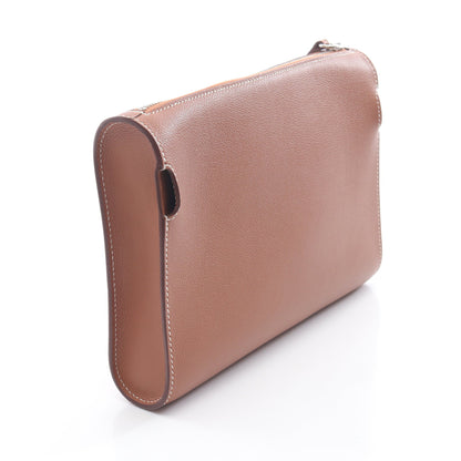 ボリトル ゴールド クラッチバッグ エバーカラー ブラウン シルバー金具 2WAY W刻印 エルメス バッグ HERMES