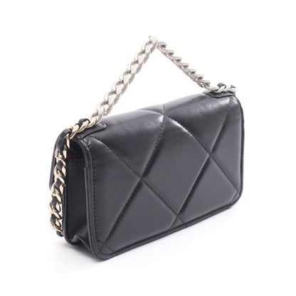 CHANEL19 チェーンショルダーバッグ レザー ブラック コンビ金具 シャネル バッグ CHANEL
