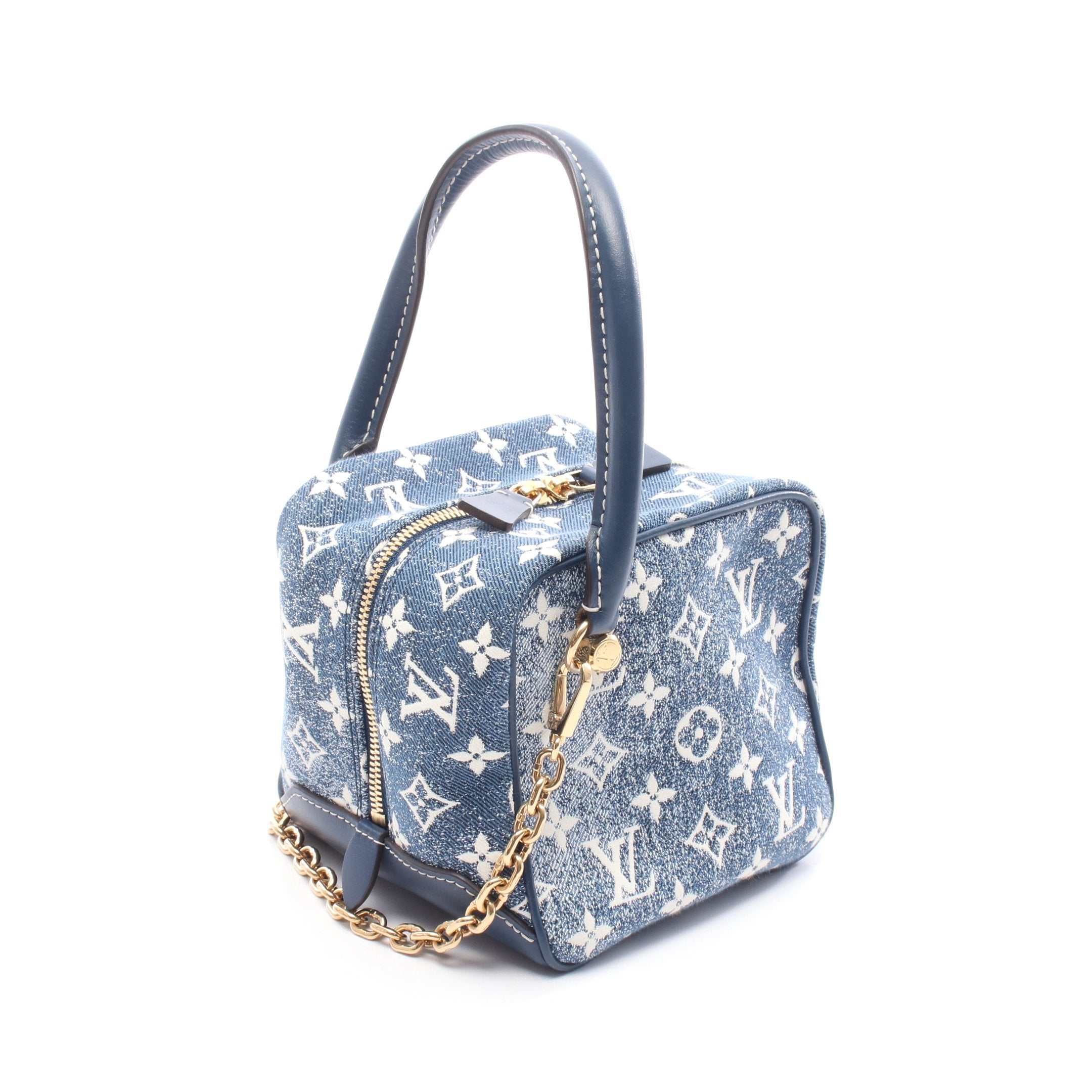 スクエアバッグ モノグラム ジャカードデニム ハンドバッグ デニム