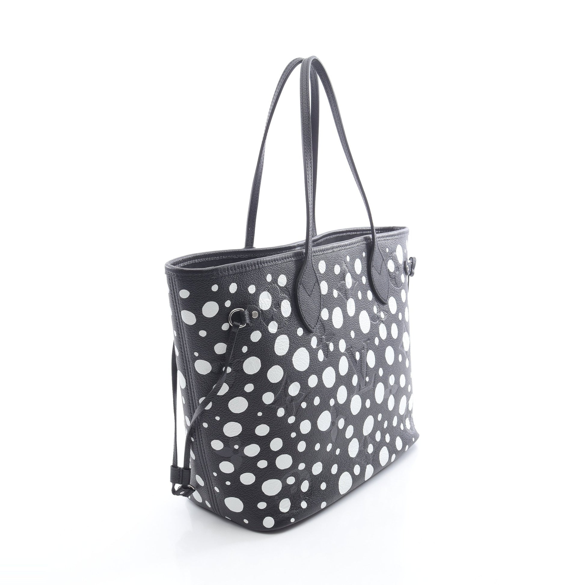 LOUIS VUITTON × yayoi kusama ネヴァーフルMM モノグラムアンプラント インフィニティドット ショルダーバッグ トートバッグ レザー ブラック ホワイト ルイヴィトン バッグ LOUIS VUITTON