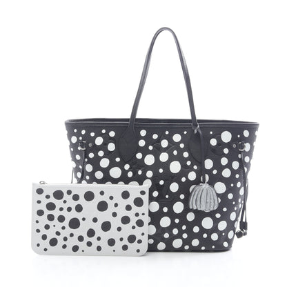 LOUIS VUITTON × yayoi kusama ネヴァーフルMM モノグラムアンプラント インフィニティドット ショルダーバッグ トートバッグ レザー ブラック ホワイト ルイヴィトン バッグ LOUIS VUITTON
