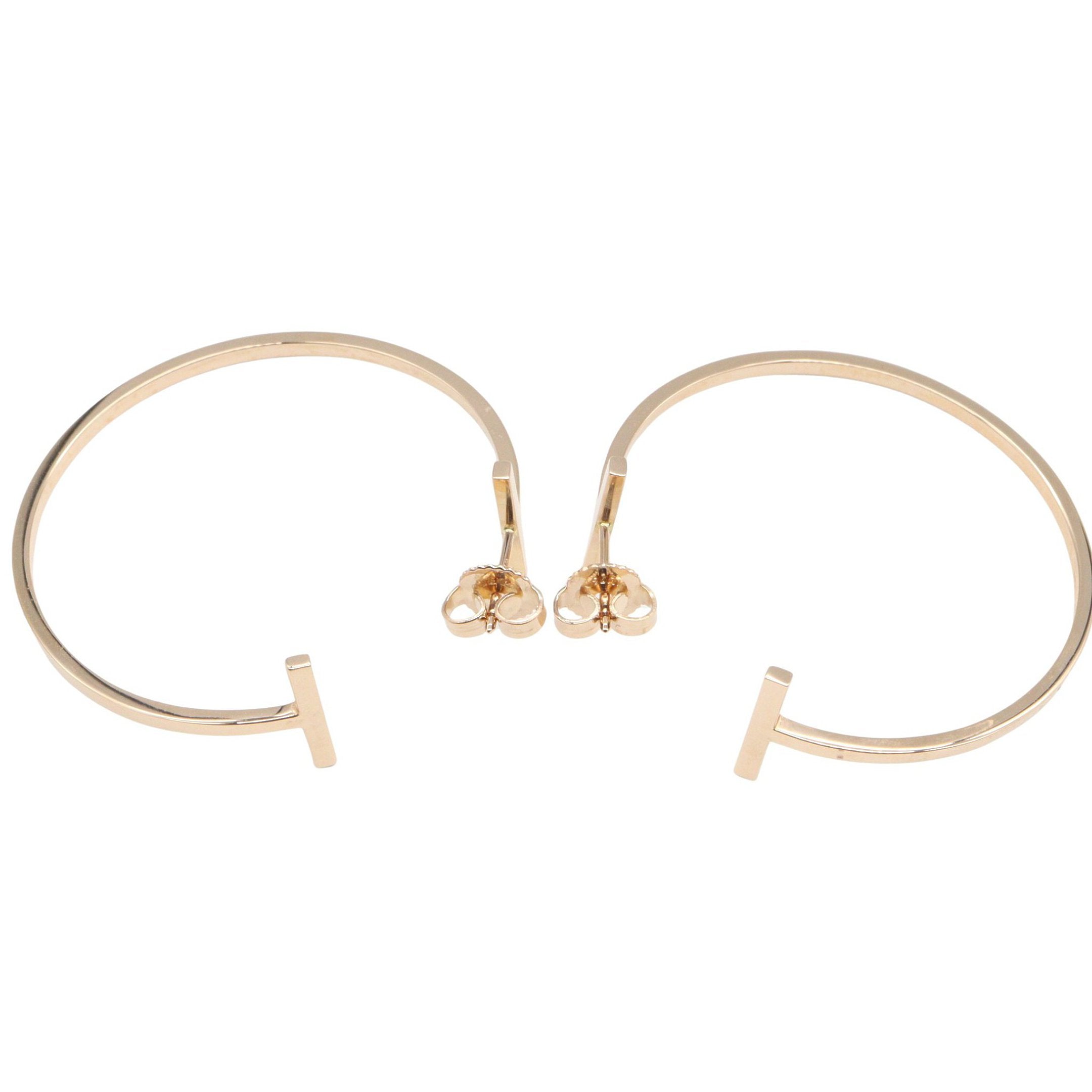 Tワイヤー フープ ピアス ラージ ピアス K18PG ピンクゴールド