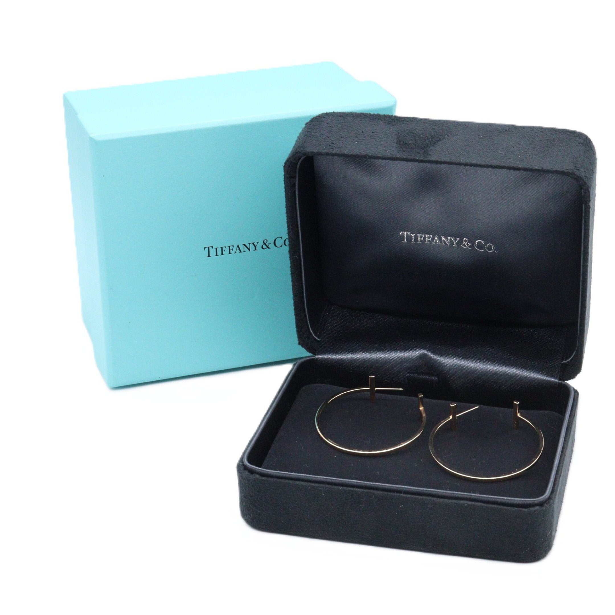 ティファニー　Tワイヤー　ラージフープピアス　箱　袋 Tワイヤー フープ ピアス ラージ ピアス K18PG ピンクゴールド