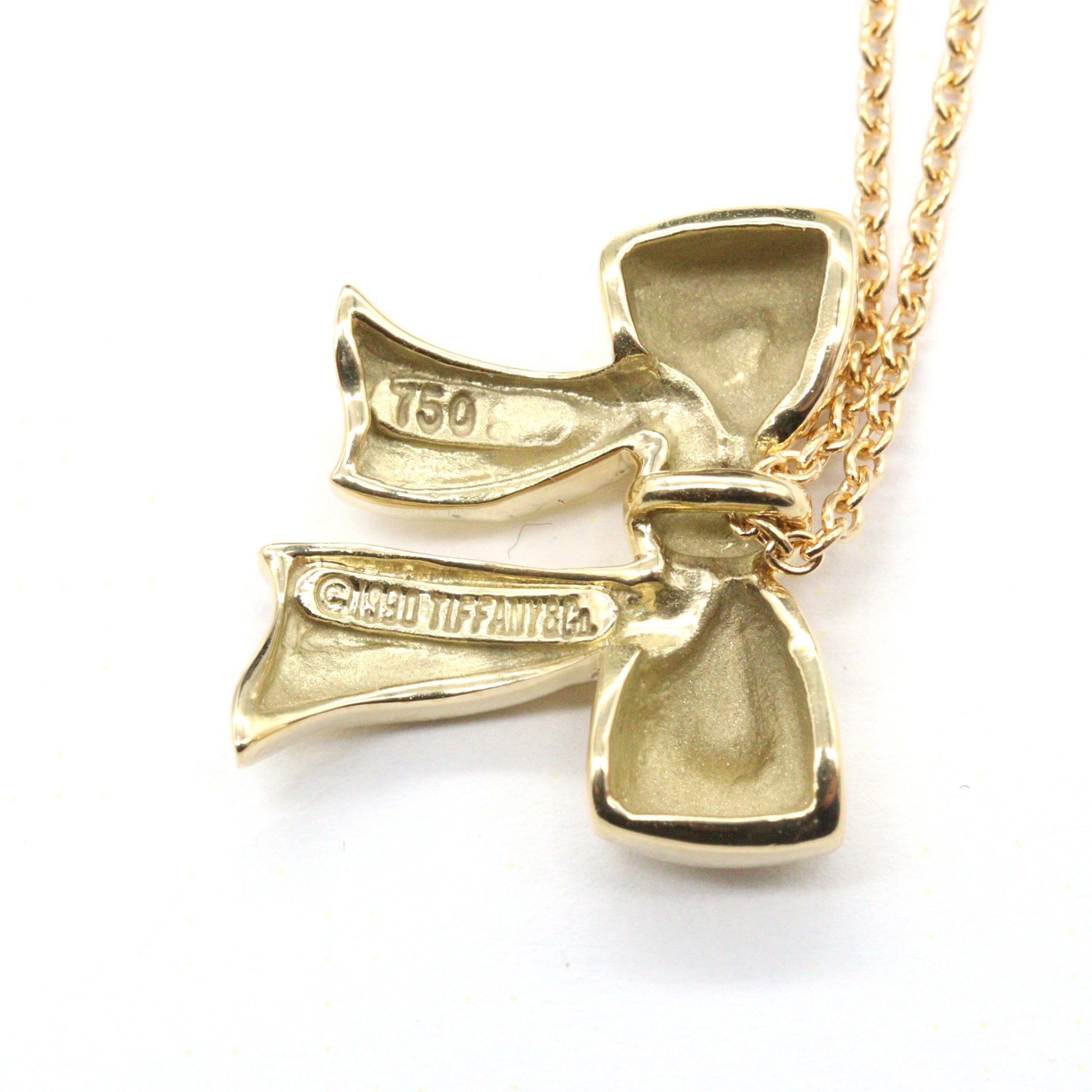 専用お値下げ中Tiffany & Co. ゴールドリボンネックレス　18k TIFFANY BOW Tiffany&Co. ティファニー ブルーボックスボウ ネックレス