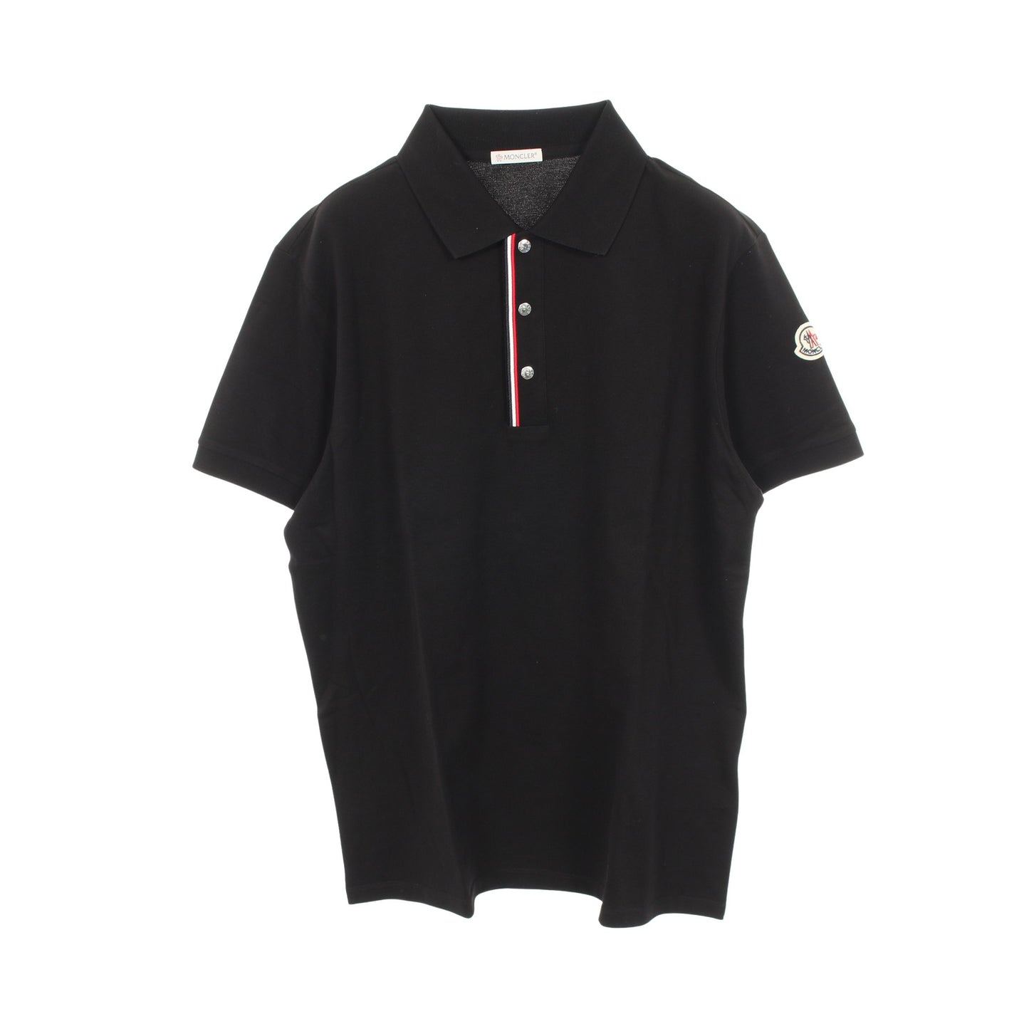 ポロシャツ 半袖 ロゴワッペン コットン ブラック モンクレール トップス MONCLER