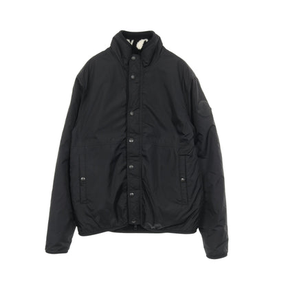 フリース ボア ジャケット ロゴ総柄 ブラック リバーシブル モンクレール アウター MONCLER