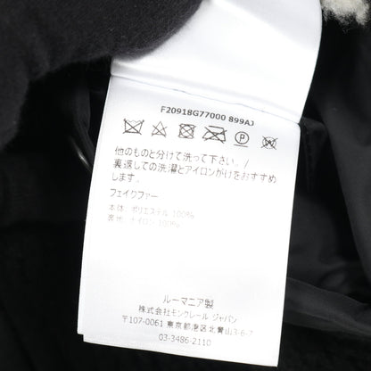 フリース ボア ジャケット ロゴ総柄 ブラック リバーシブル モンクレール アウター MONCLER