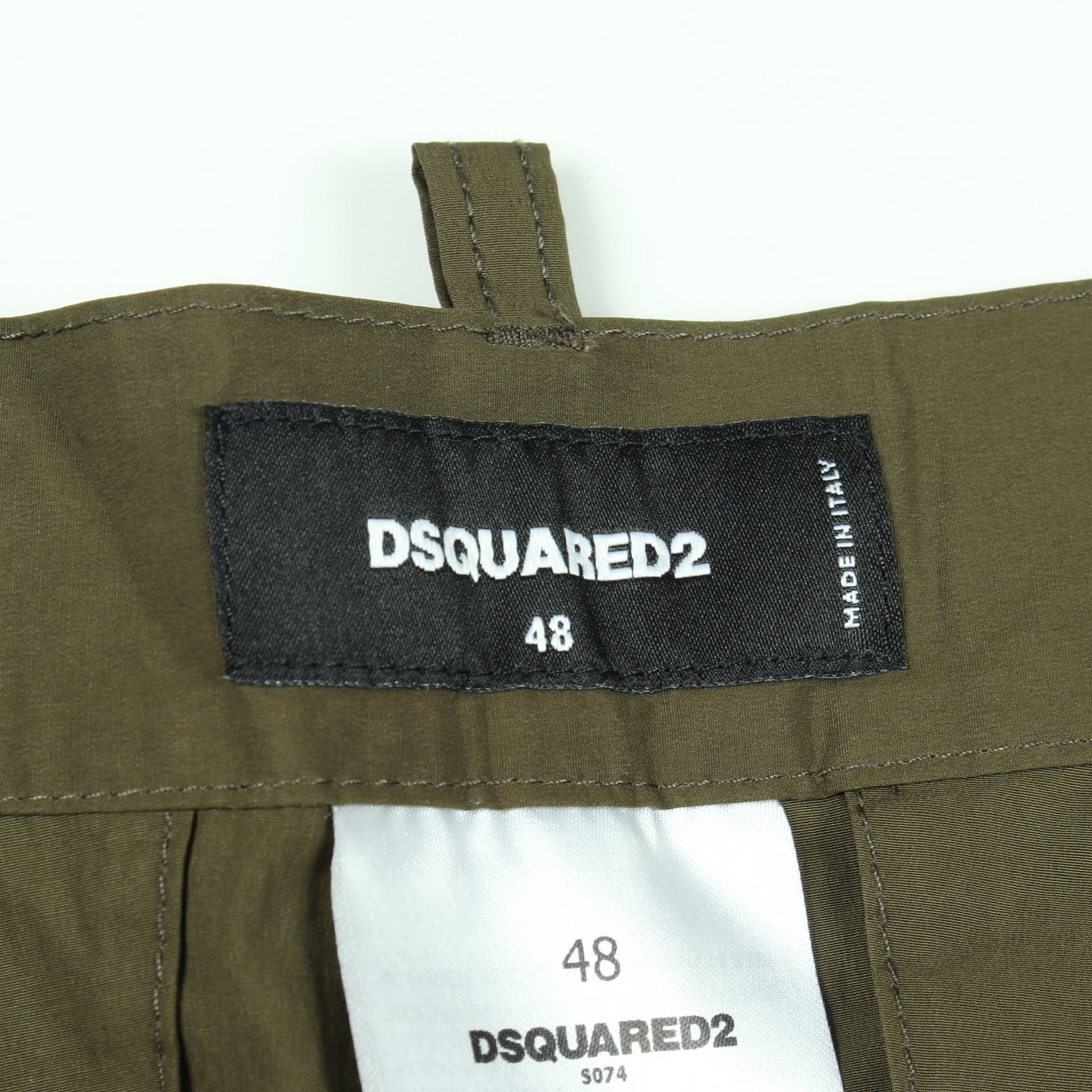 ショート パンツ コットン カーキグリーン ディースクエアード ボトムス DSQUARED2