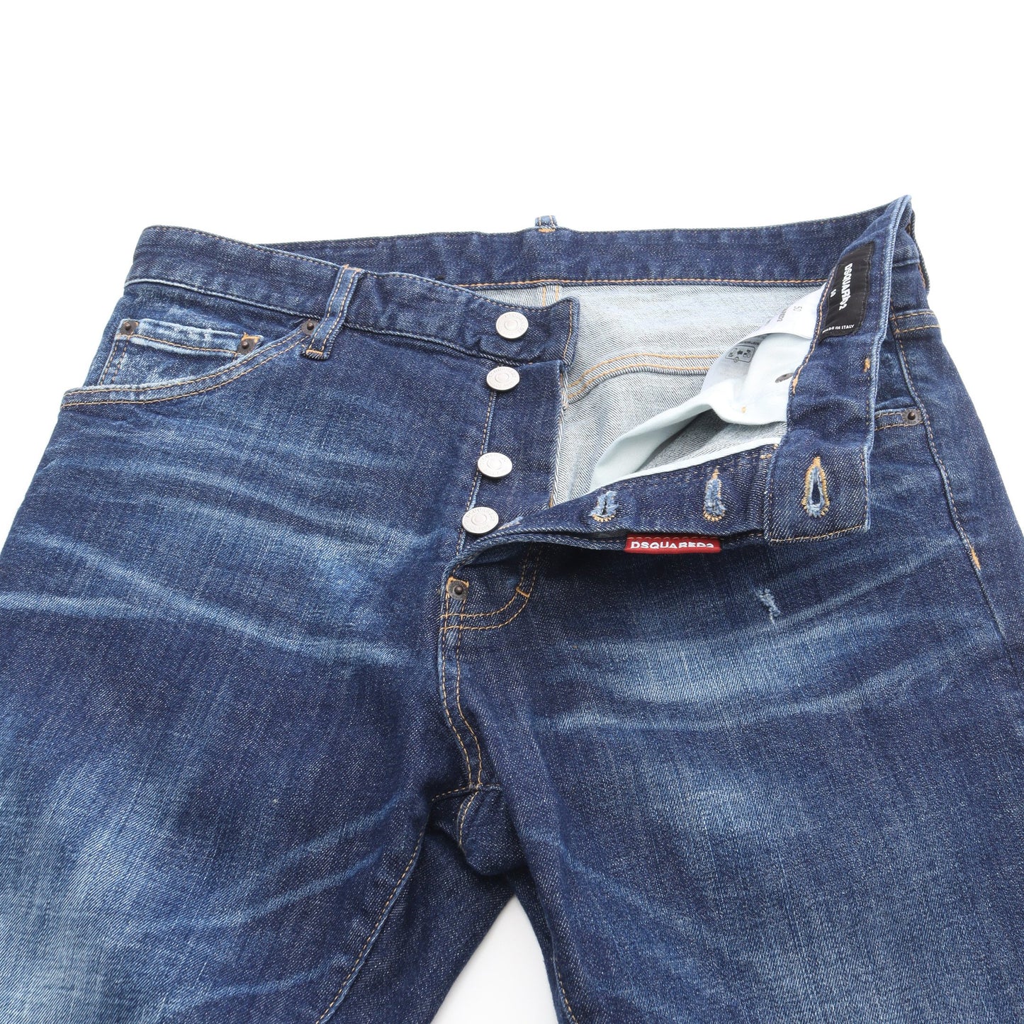 Cool Guy Jean デニムパンツ コットン インディゴブルー ボタンフライ ダメージ加工 ディースクエアード ボトムス DSQUARED2