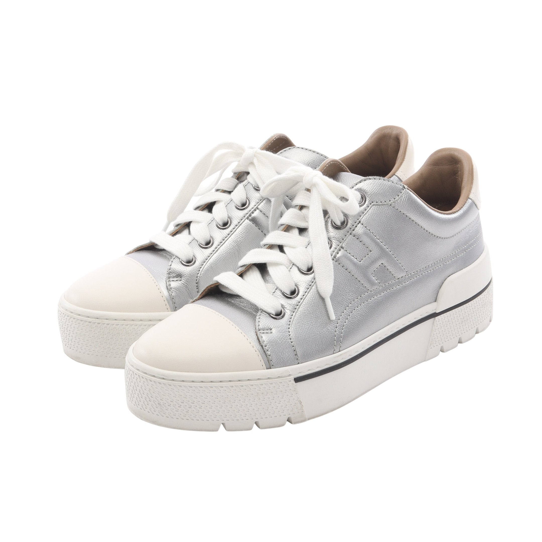 エルメス ヴォルテージ レザー スニーカー size 37 レディース ヴォルテージ スニーカー レザー シルバー エルメス – RECLO