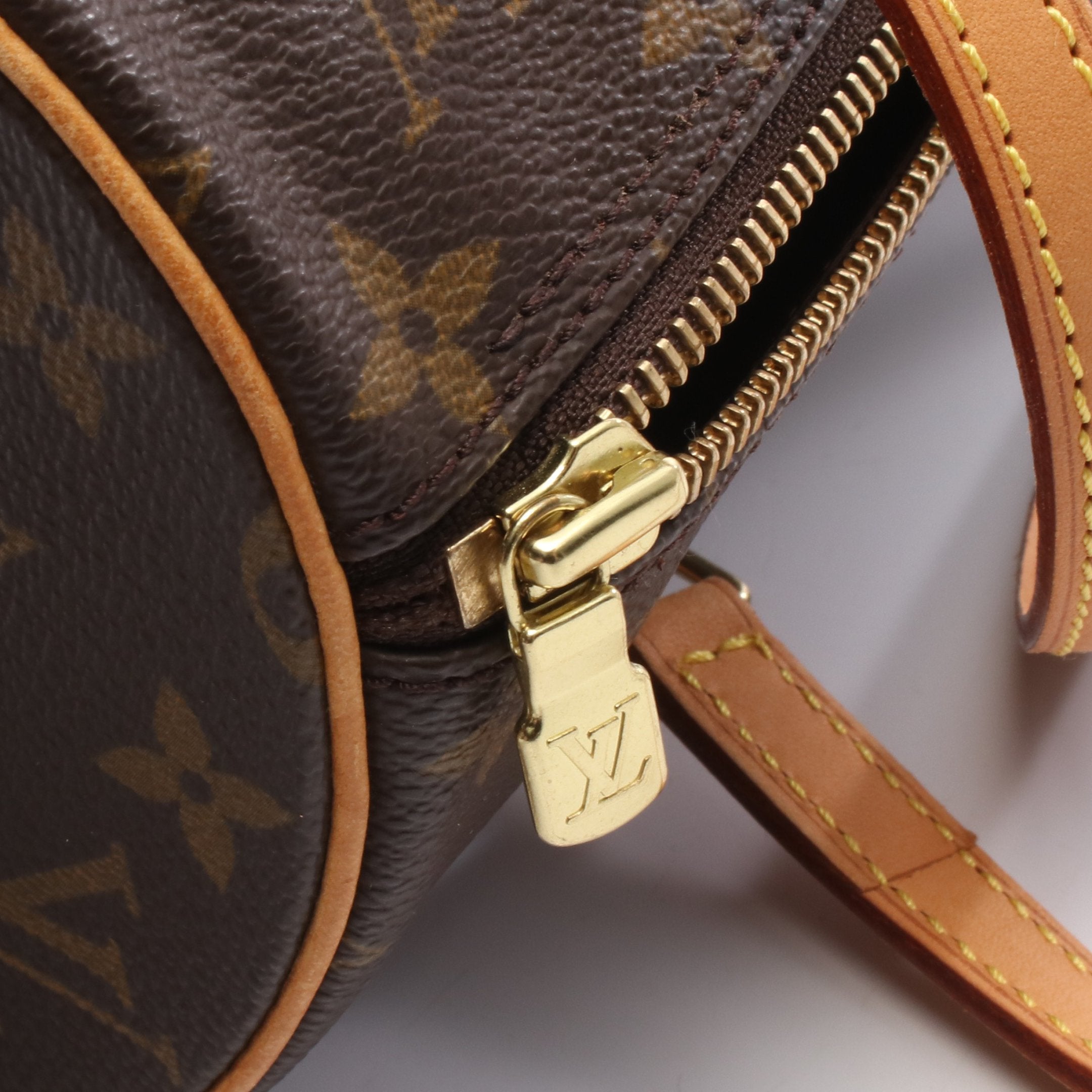 人気✨ルイヴィトン ハンドバッグ 旧パピヨン モノグラム レザー ブラウン パピヨン30 モノグラム ハンドバッグ PVC レザー ブラウン ルイ