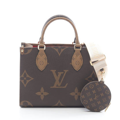 オンザゴーPM モノグラムジャイアント リバース ハンドバッグ PVC ブラウン ベージュ 2WAY ルイヴィトン バッグ LOUIS VUITTON