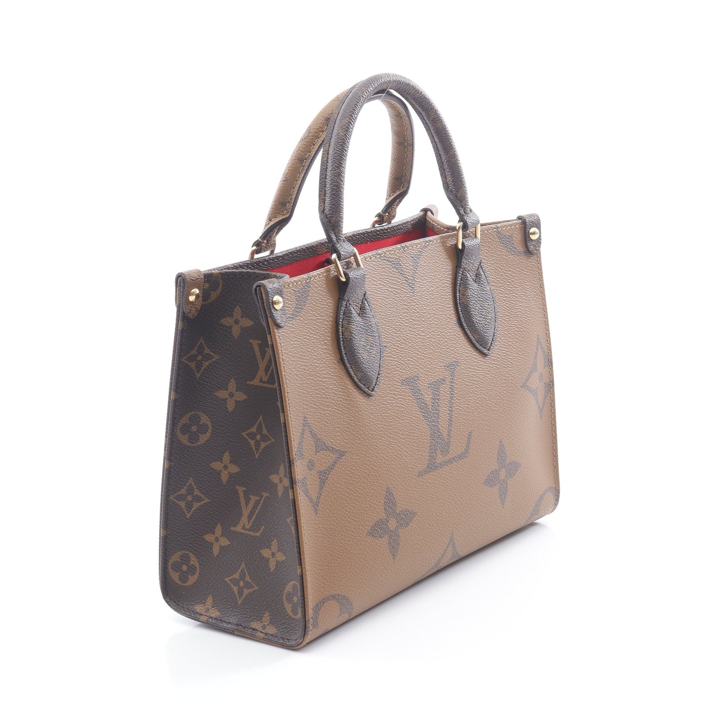 オンザゴーPM モノグラムジャイアント リバース ハンドバッグ PVC ブラウン ベージュ 2WAY ルイヴィトン バッグ LOUIS VUITTON