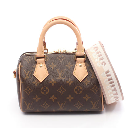 スピーディ バンドリエール 20 モノグラム ベージュ ハンドバッグ PVC レザー ブラウン 2WAY ルイヴィトン バッグ LOUIS VUITTON