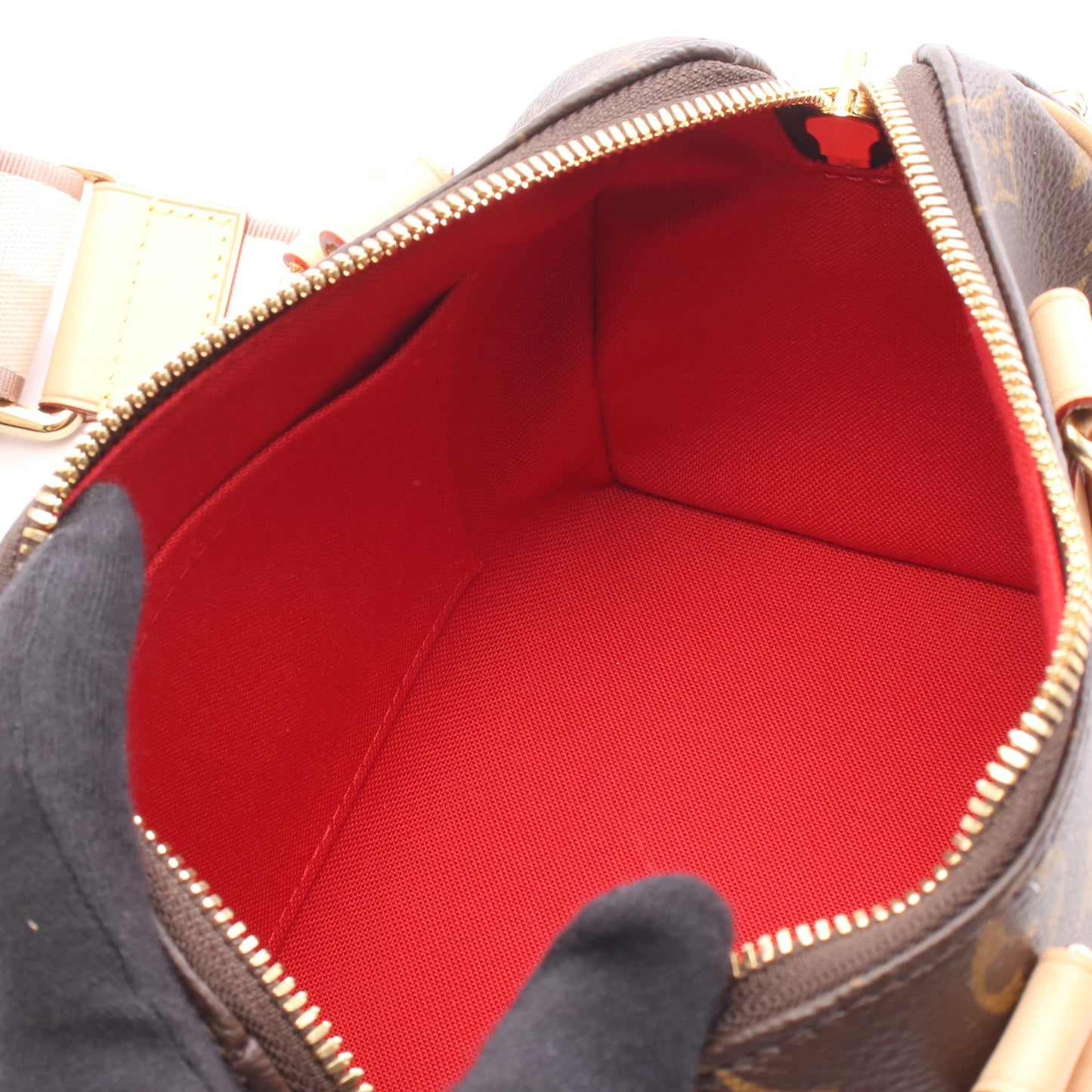 スピーディ バンドリエール 20 モノグラム ベージュ ハンドバッグ PVC レザー ブラウン 2WAY ルイヴィトン バッグ LOUIS VUITTON