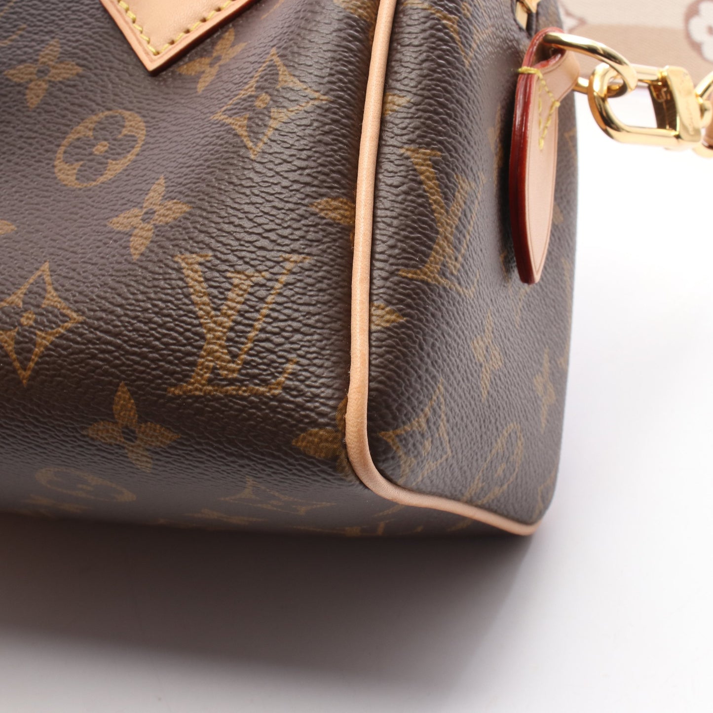スピーディ バンドリエール 20 モノグラム ベージュ ハンドバッグ PVC レザー ブラウン 2WAY ルイヴィトン バッグ LOUIS VUITTON