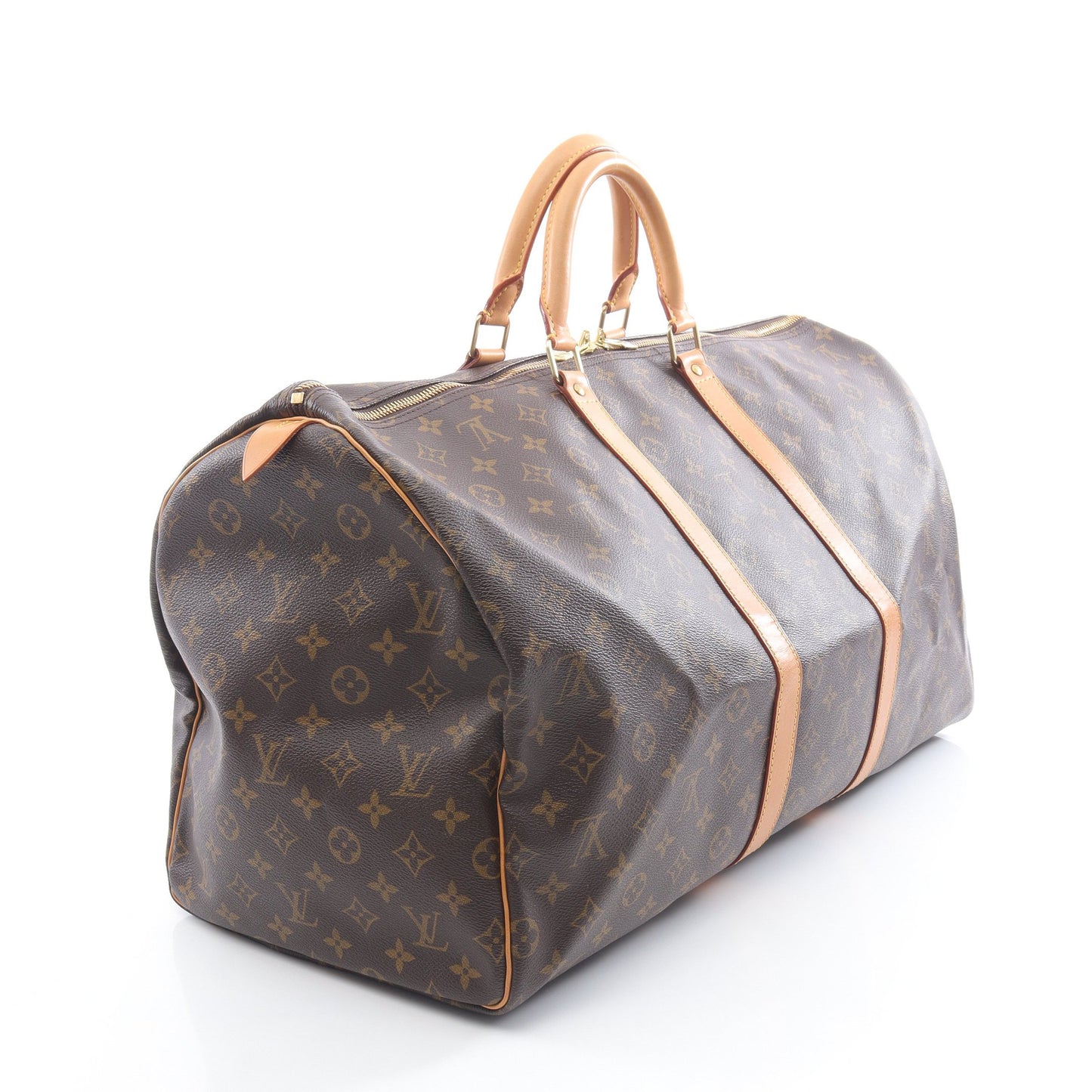 キーポル55 モノグラム ボストンバッグ PVC レザー ブラウン ルイヴィトン バッグ LOUIS VUITTON