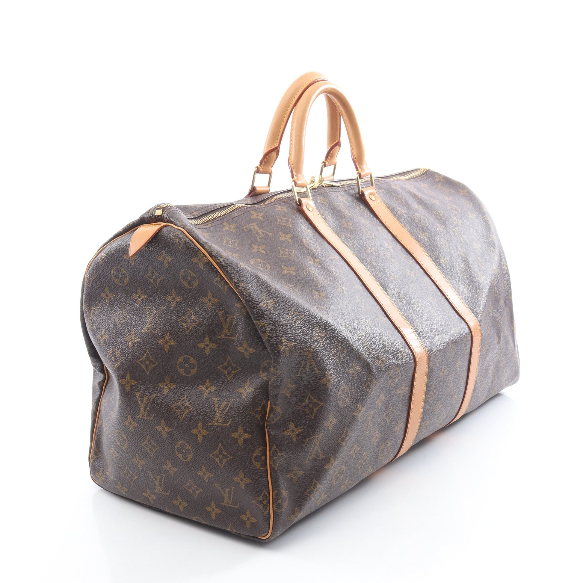 キーポル55 モノグラム ボストンバッグ PVC レザー ブラウン ルイヴィトン バッグ LOUIS VUITTON