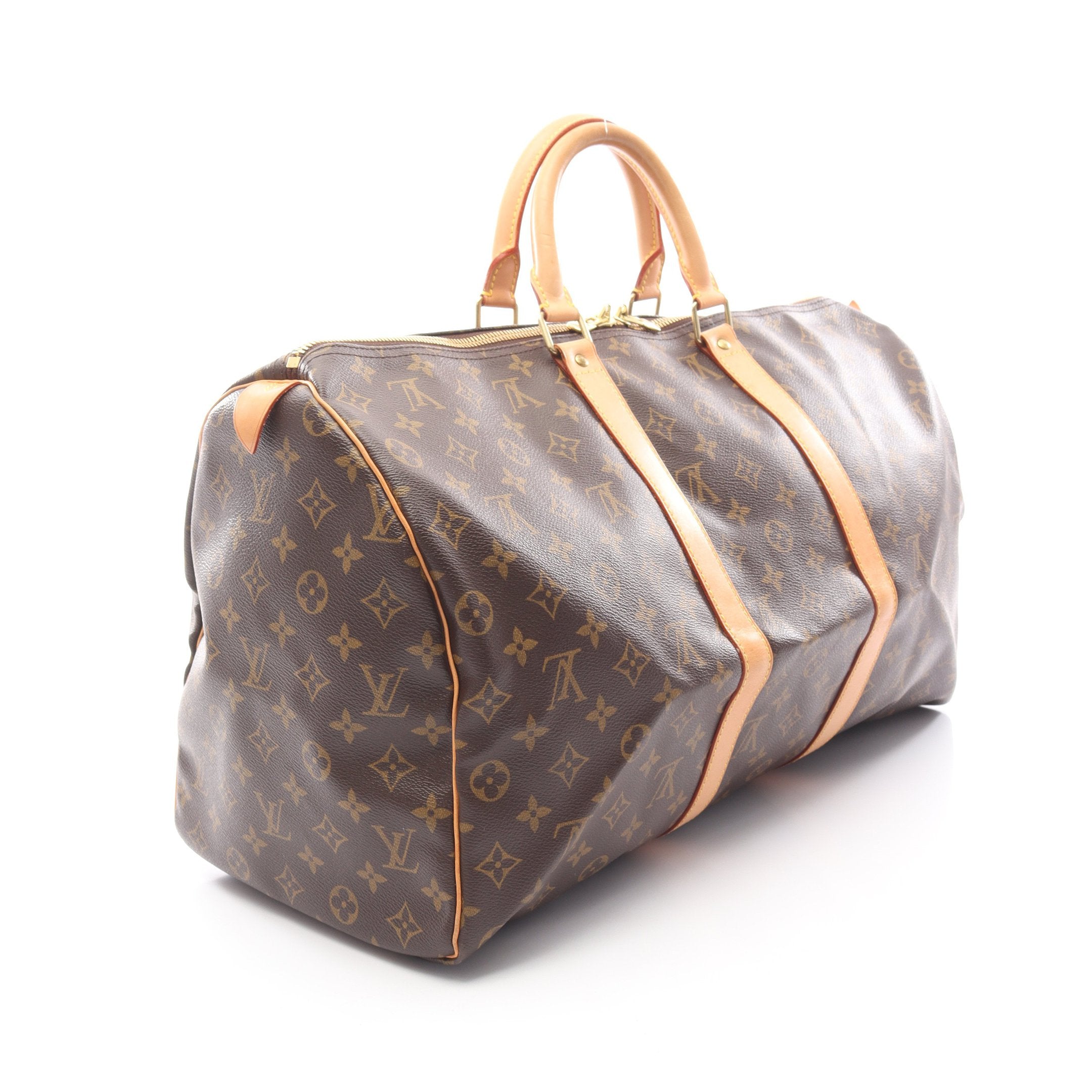 鑑定済‼️louis vuitton ボストンバッグ モノグラム キーポル 50 鑑定済】ルイヴィトン モノグラム キーポル50 ボストンバッグ ブラウン
