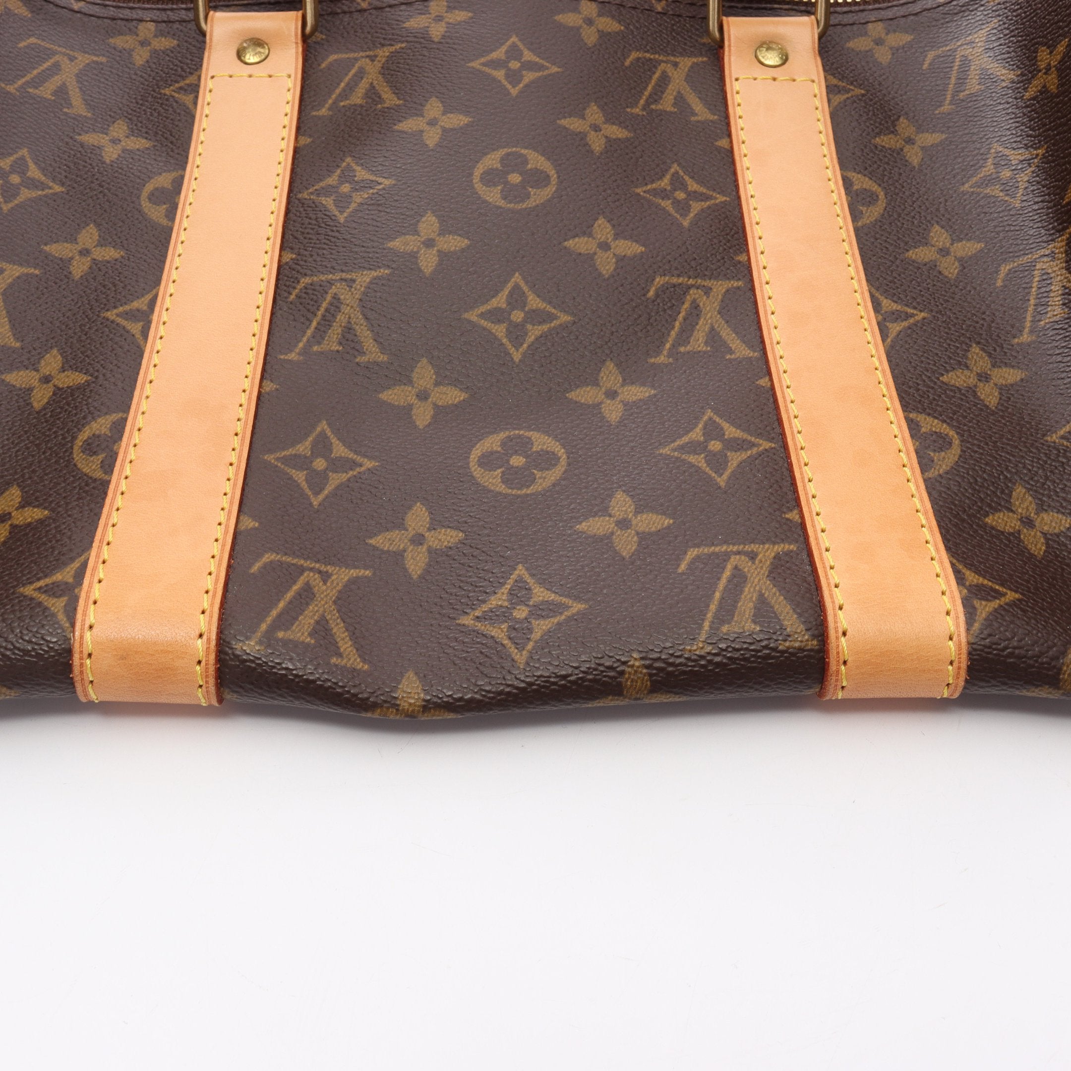 キーポル50 モノグラム ボストンバッグ PVC レザー ブラウン ルイ