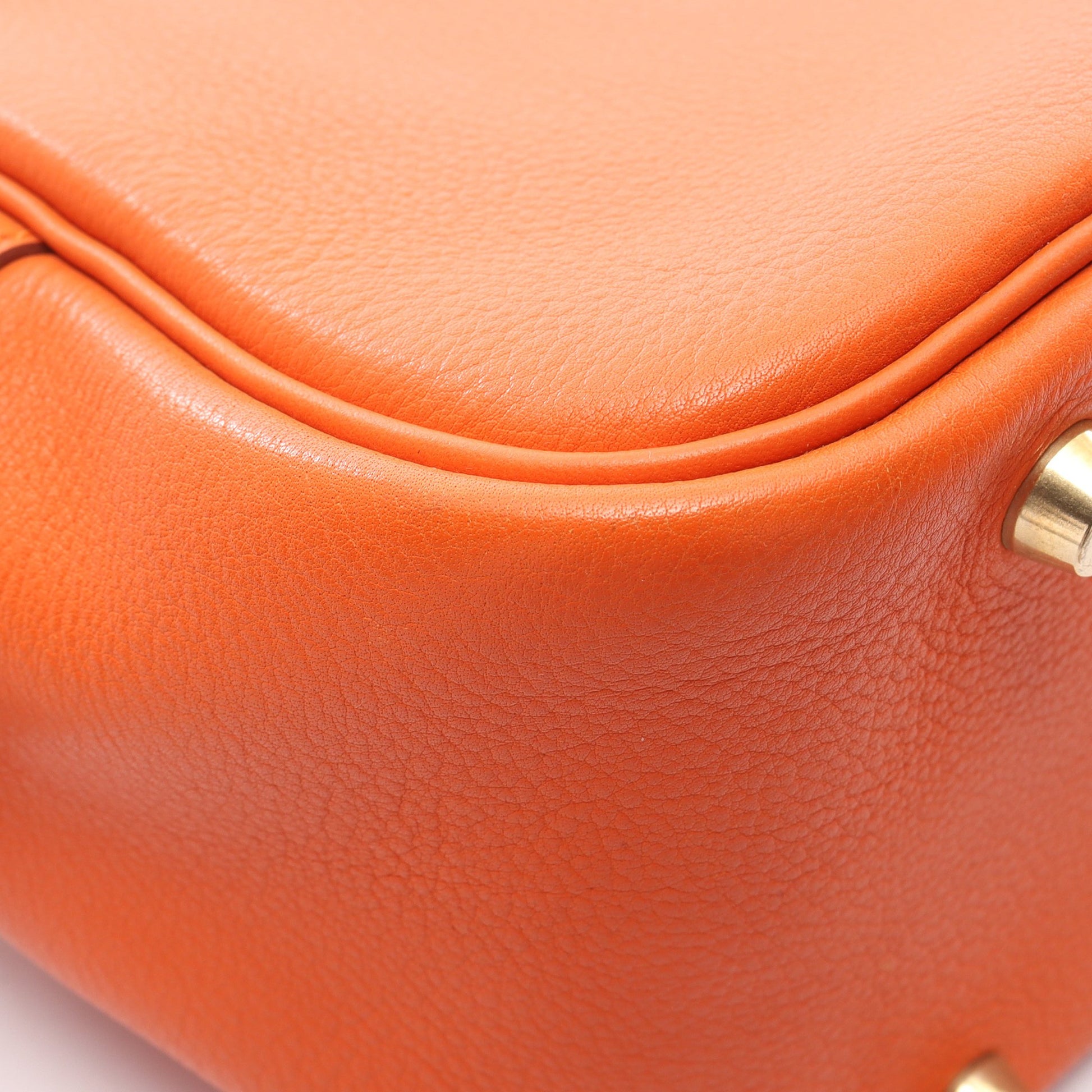 プリュム32 ハンドバッグ トリヨンクレマンス オレンジ ゴールド金具 □B刻印 エルメス バッグ HERMES