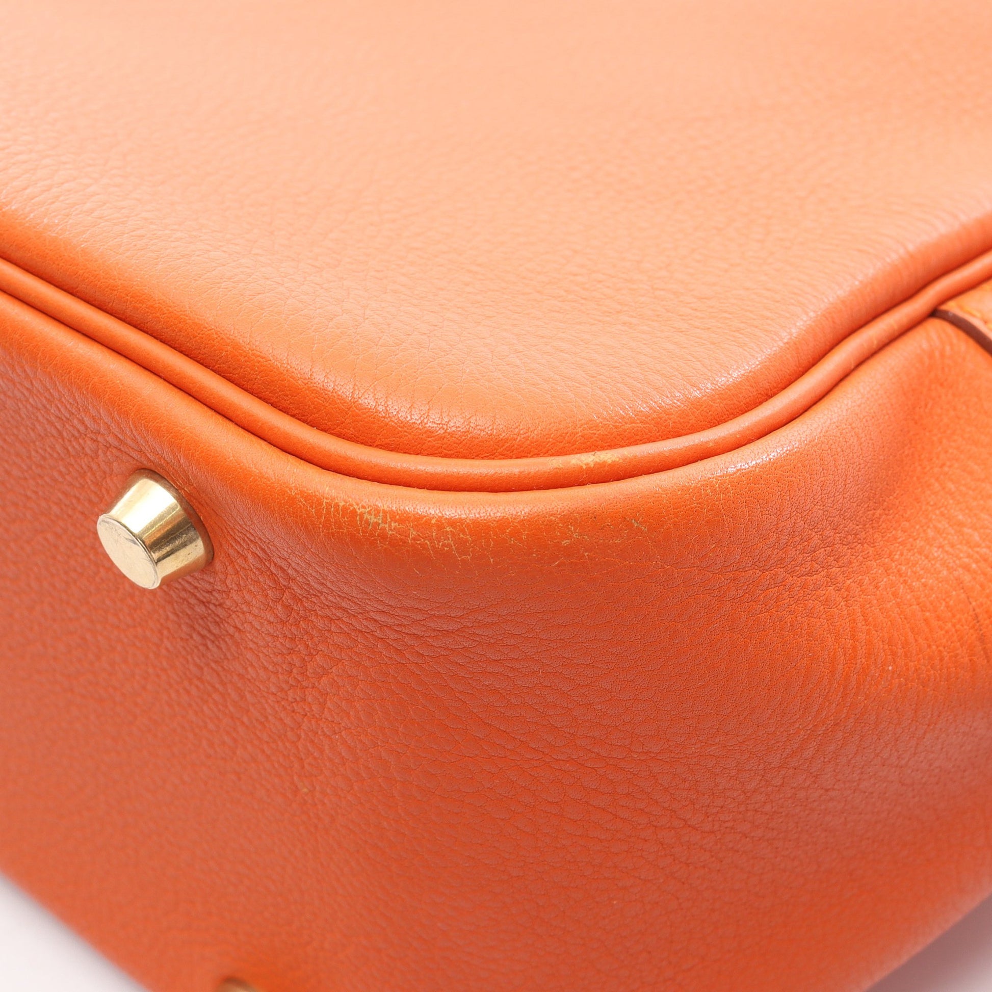 プリュム32 ハンドバッグ トリヨンクレマンス オレンジ ゴールド金具 □B刻印 エルメス バッグ HERMES