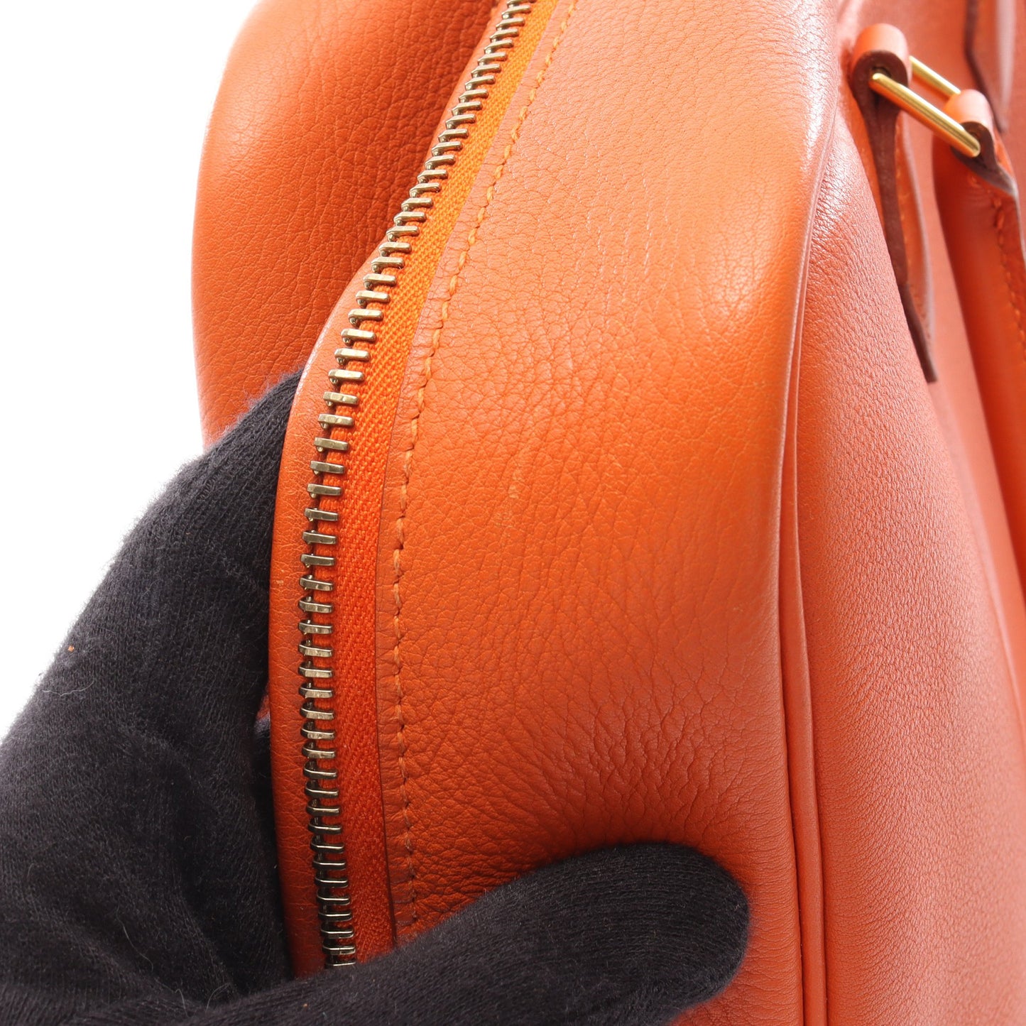 プリュム32 ハンドバッグ トリヨンクレマンス オレンジ ゴールド金具 □B刻印 エルメス バッグ HERMES