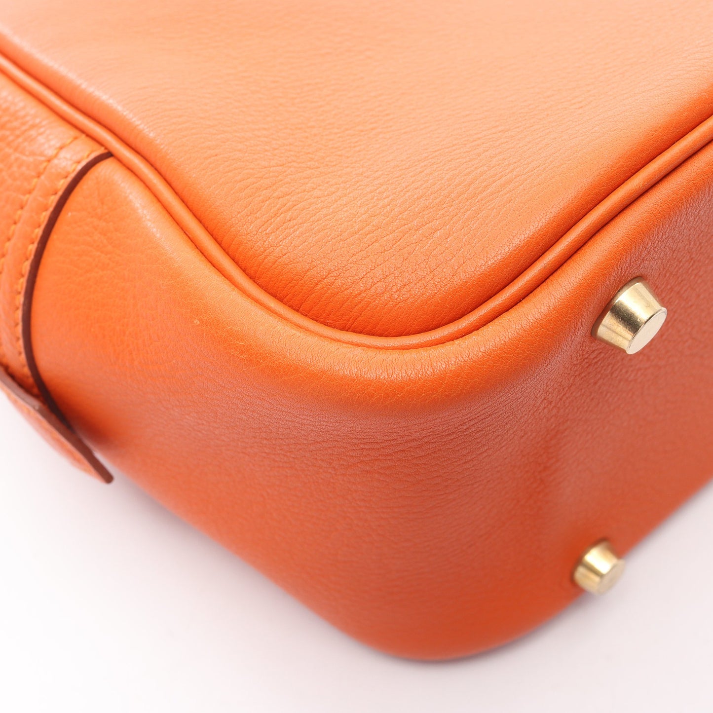 プリュム32 ハンドバッグ トリヨンクレマンス オレンジ ゴールド金具 □B刻印 エルメス バッグ HERMES