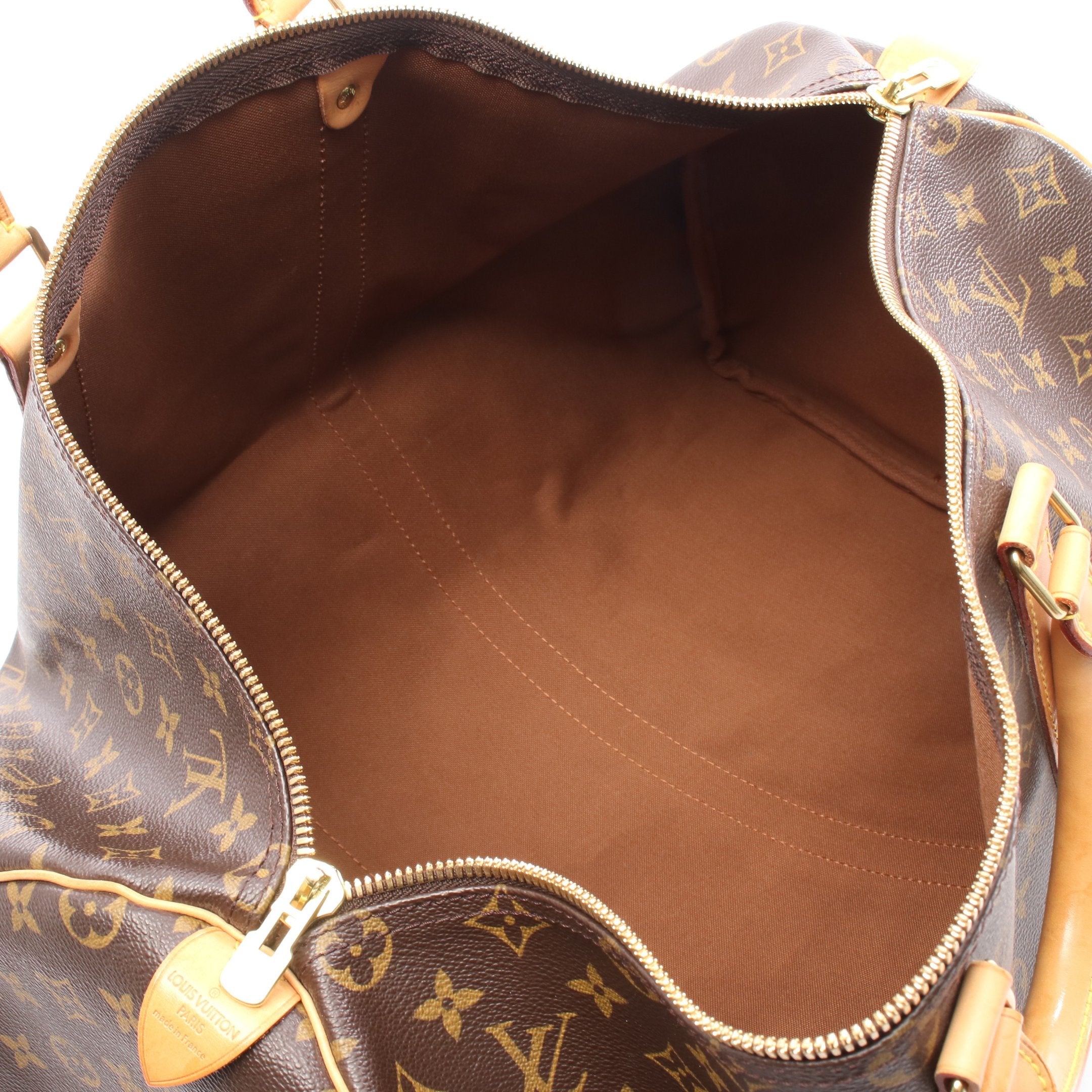 キーポル50 モノグラム ボストンバッグ PVC レザー ブラウン ルイ