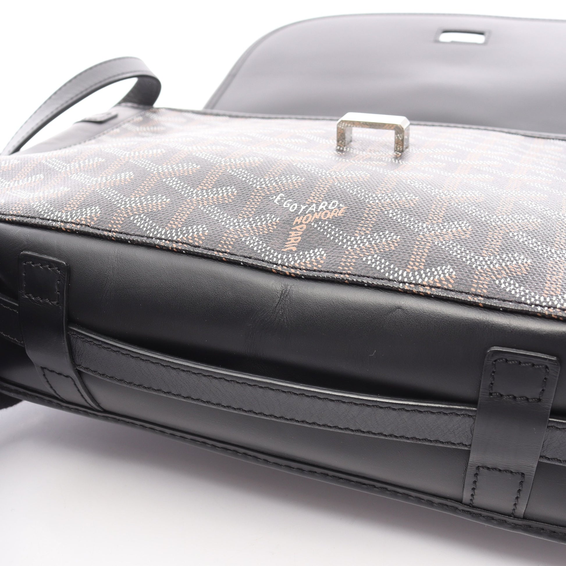 ベルヴェデーレMM ショルダーバッグ コーティングキャンバス レザー ブラック マルチカラー ゴヤール バッグ GOYARD