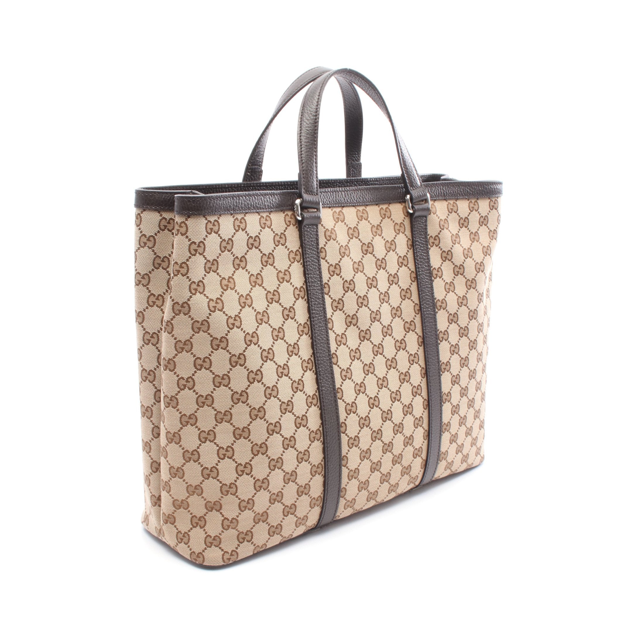 GGキャンバス ハンドバッグ トートバッグ キャンバス レザー ベージュ