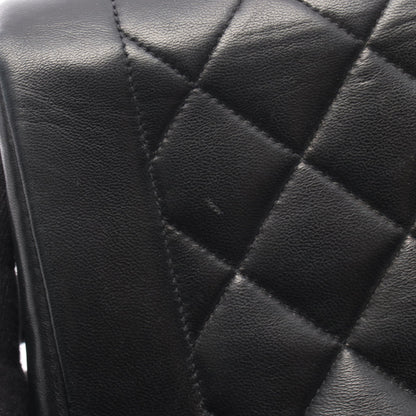 マトラッセ ダイアナフラップ チェーンショルダーバッグ ラムスキン ブラック ゴールド金具 シャネル バッグ CHANEL