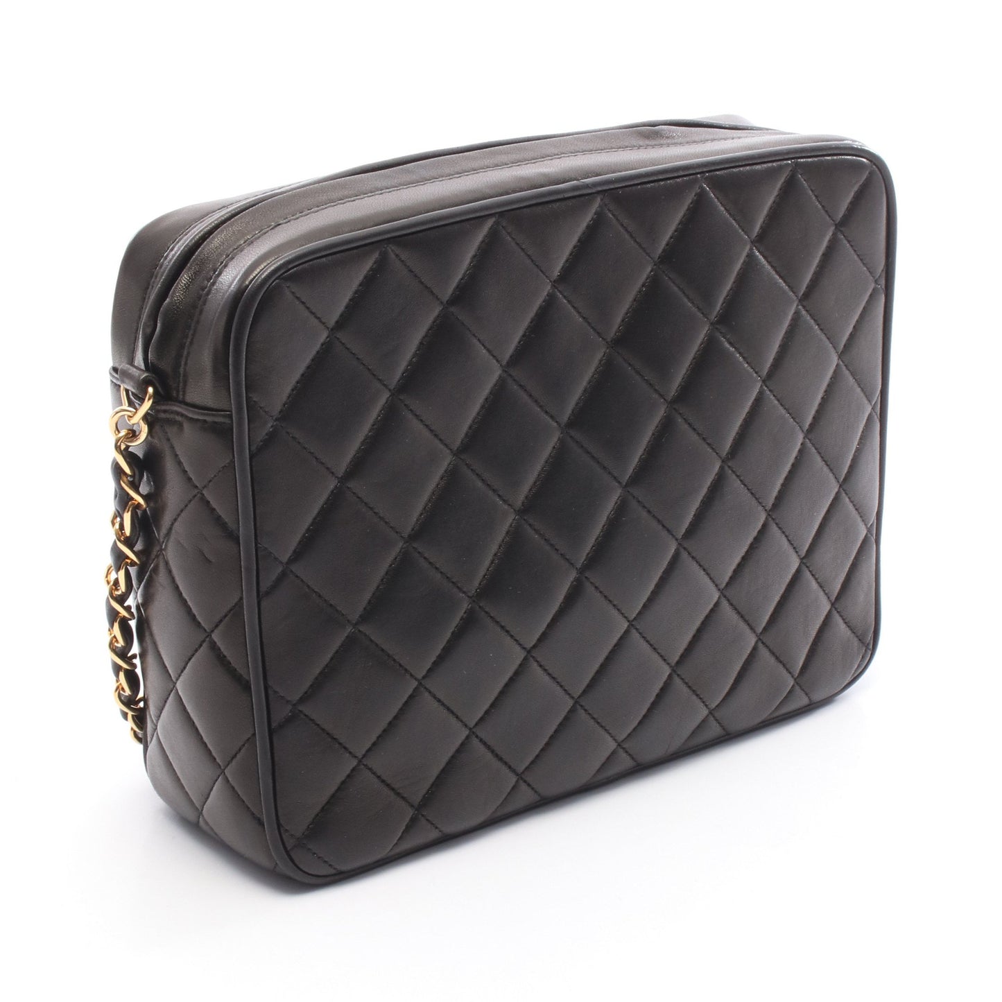 マトラッセ チェーンショルダーバッグ ラムスキン ブラック ゴールド金具 タッセル ヴィンテージ シャネル バッグ CHANEL