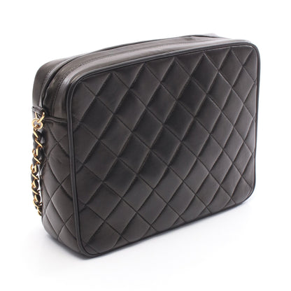マトラッセ チェーンショルダーバッグ ラムスキン ブラック ゴールド金具 タッセル ヴィンテージ シャネル バッグ CHANEL
