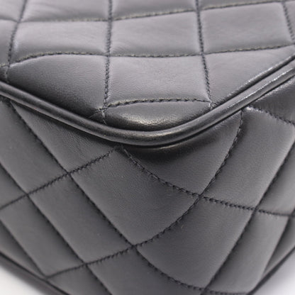 マトラッセ ダイアナフラップ チェーンショルダーバッグ ラムスキン ブラック ゴールド金具 シャネル バッグ CHANEL
