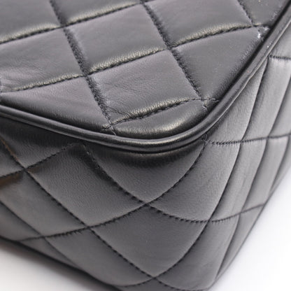 マトラッセ ダイアナフラップ チェーンショルダーバッグ ラムスキン ブラック ゴールド金具 シャネル バッグ CHANEL