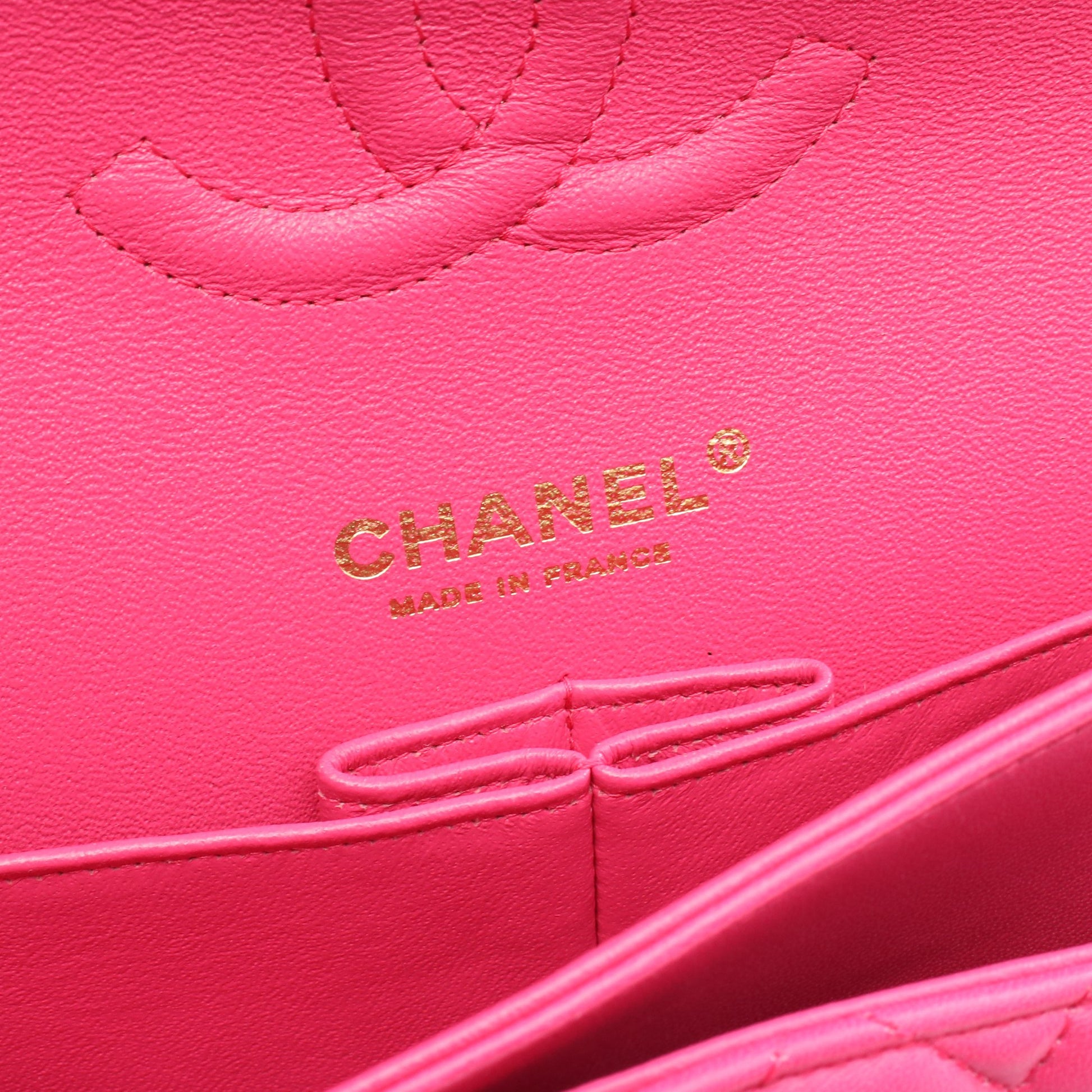 マトラッセ Wフラップ Wチェーンショルダーバッグ ラムスキン ピンク ゴールド金具 シャネル バッグ CHANEL