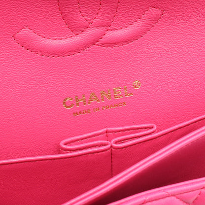 マトラッセ Wフラップ Wチェーンショルダーバッグ ラムスキン ピンク ゴールド金具 シャネル バッグ CHANEL