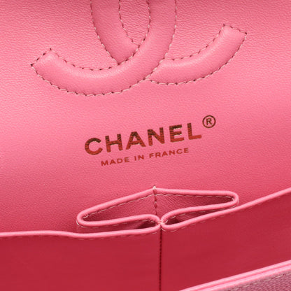 マトラッセ Wフラップ Wチェーンショルダーバッグ キャビアスキン ピンク ゴールド金具 シャネル バッグ CHANEL